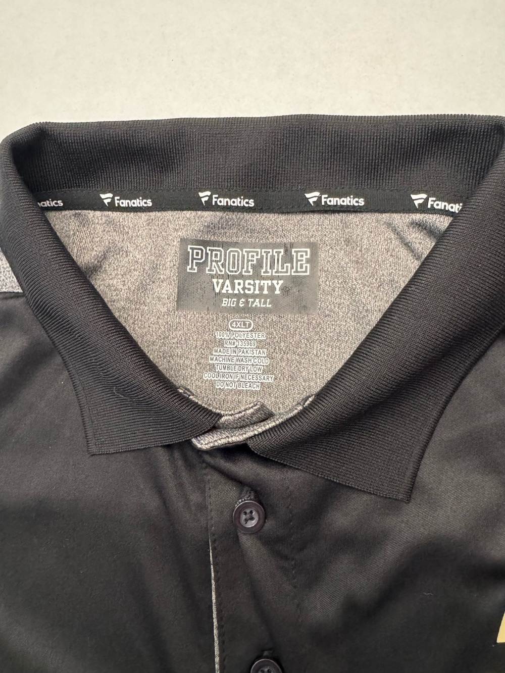Purdue Boilermakers Fanatics Profile Varsity Big & Tall Polo Shirt Black Sz 4XL - Picture 5 of 8